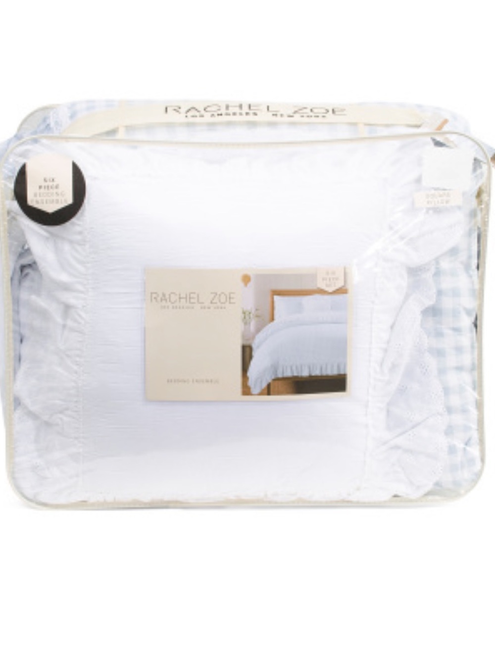 Rachel Zoe White Ruffle Comforter Set With Sheet Set